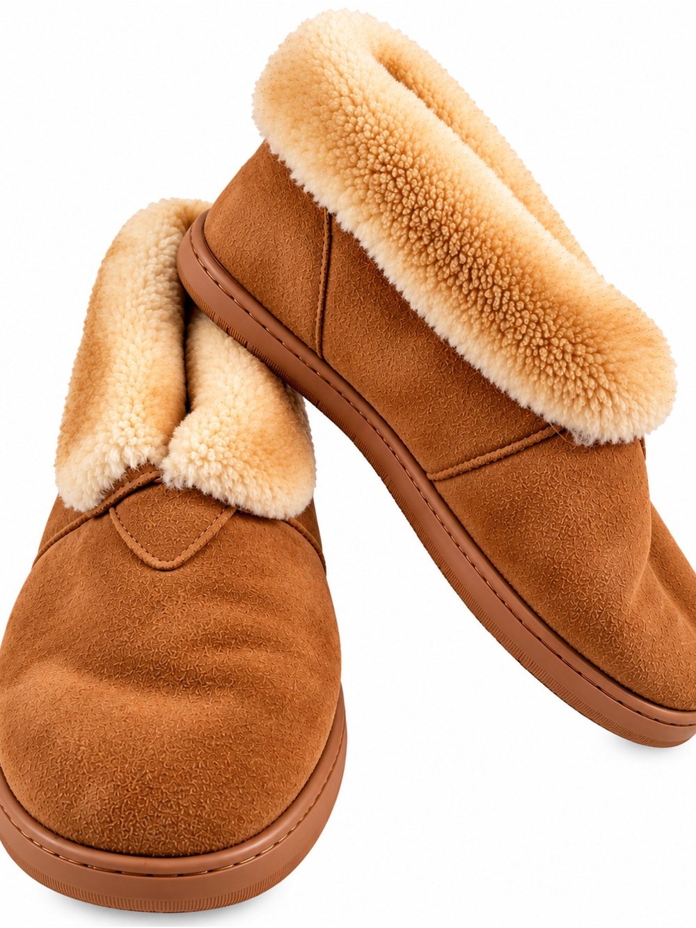 LAMO x The Vermont Country Store Men’s Suede Cuffed Bootie Slippers - Size 10